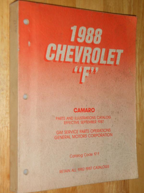 1988 chevrolet camaro / parts catalog / text & illustrations / original