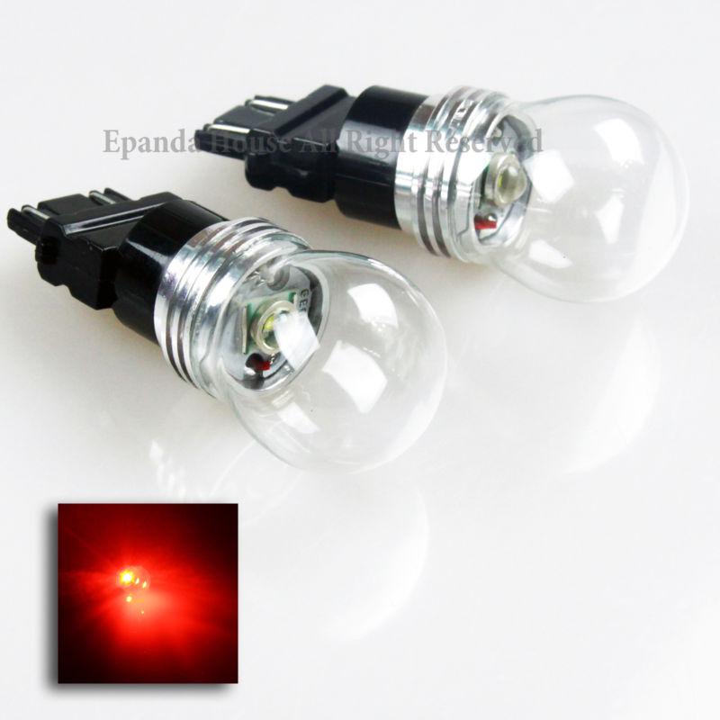 2pc usa red smd 9w cree chip 3157 dual filament led light bulbs rear tail/signal