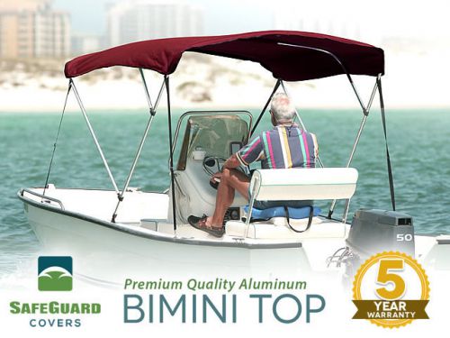 New 3 bow burgundy bimini boat cover top with boot 6&#039;l x 46&#034;h x 91&#034;-96&#034;w