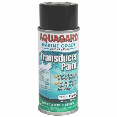 Aquagard transducer paint black antifouling spray 6 oz can