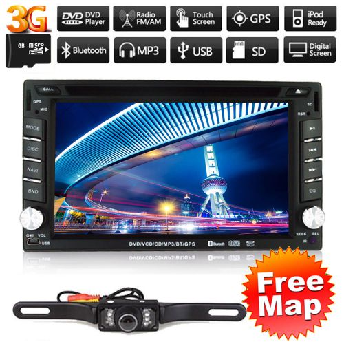 6.2&#034; touch screen double 2 din in dash car stereo radio gps 3g dvd player+camera