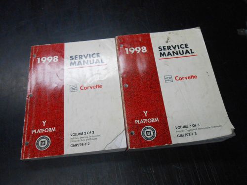 Factory service manuals for 1998 corvette one and two included of three