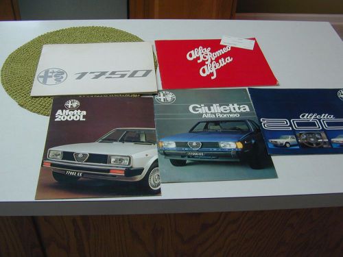 Alfa romeo sales lit 1750 sport sedan alfetta giulietta 5 brochures full color