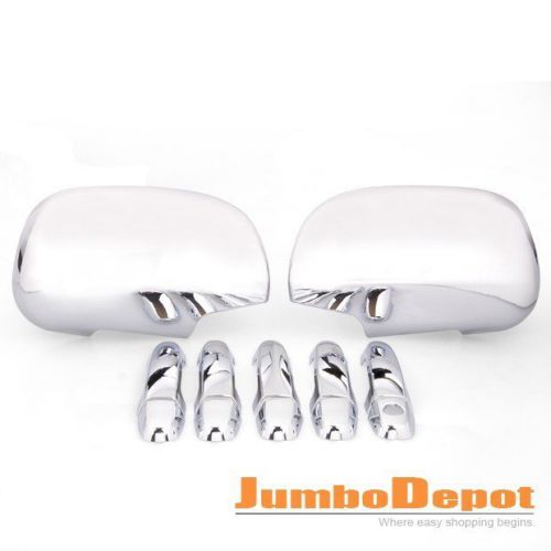 Chrome side door handle + mirror covers set for toyota rav4 06 07 08 09 10 11 12