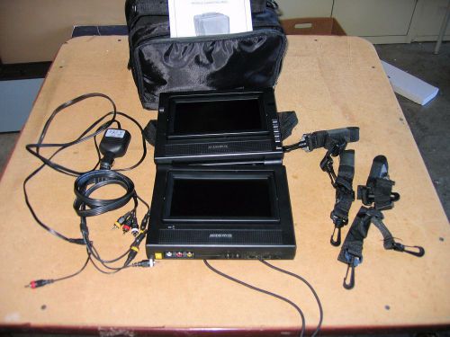 Audiovox dual 7&#034; screen mobile dvd system , case, cords, dvd one monitor works.