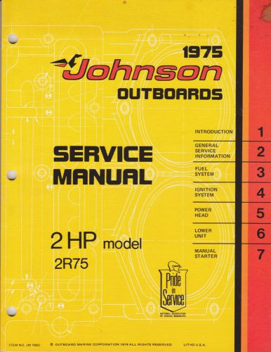 Johnson outboard motor service manual 2 hp models 1975