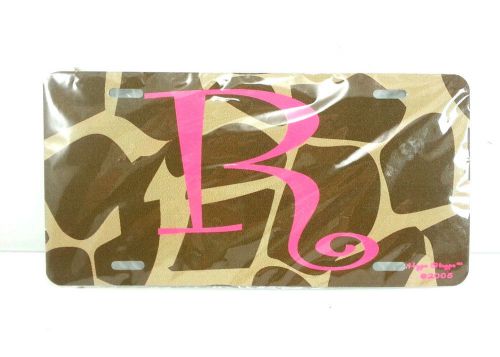 Customized license plate with the letter r animal print design new