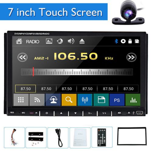 Universal double din 7&#034; car dvd player bluetooth radio ipod tv hd backup camera