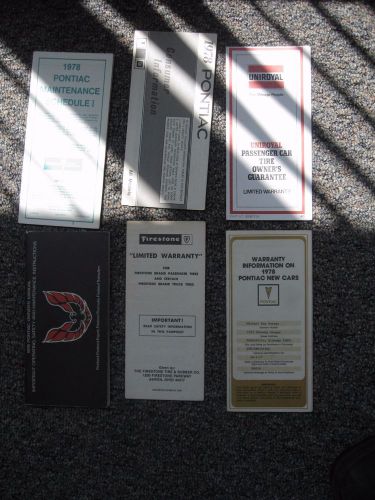 1978 pontiac trans am owners manual &amp; complete literature set