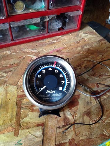 Vintage sun super tach ii 8,000 rpm tachometer hot rat rod