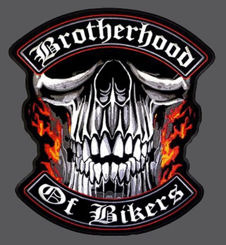 Brotherhood of bikers patch (xxl) 12 inch biker patch