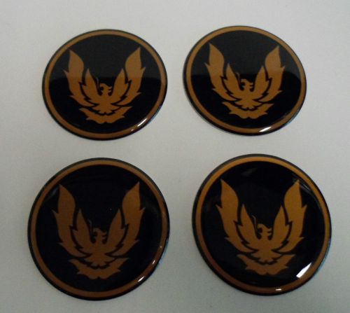 82-92 new firebird ta formula center cap gold bird emblems set of 4