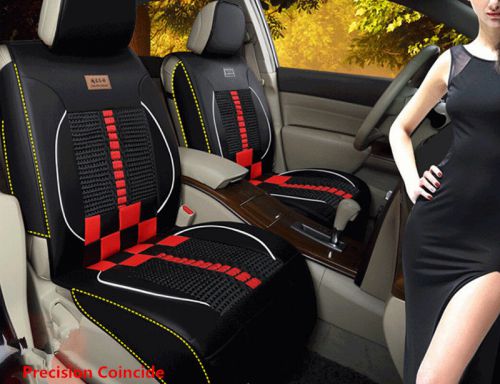 Ice silk+pu leather car seat cushion seat cover 6pcs/set for all car size xl