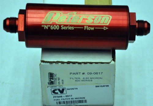 Peterson fluid systems 09-0617 600 series fuel filter -8an 60 micron 4.5&#034;lx2&#034;d