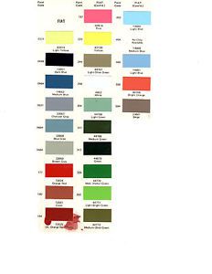 1972 1973 1974 1975 fiat 72 73 74 75 paint chips 73 ditzler 7 23pc