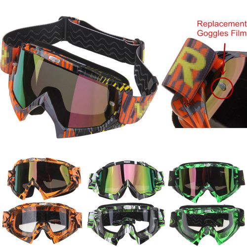 Motorcycle motocross dirt bike goggles replacement film clear &amp; tinted pc lens