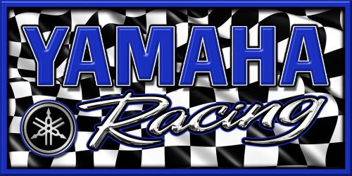 Yamaha snowmobile racing snocross garage banner - racing checkers