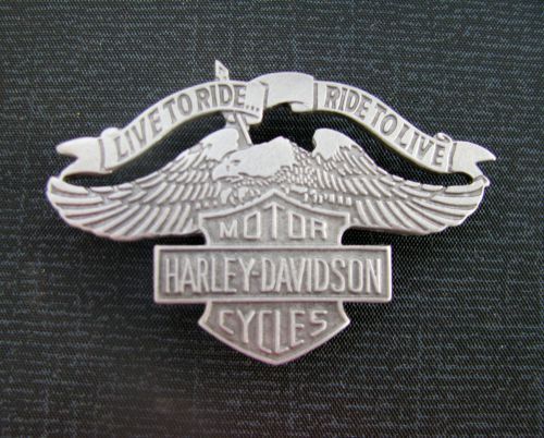 Harley-davidson motorcycles &#034;live to ride ride to live&#034; jacket vest pin