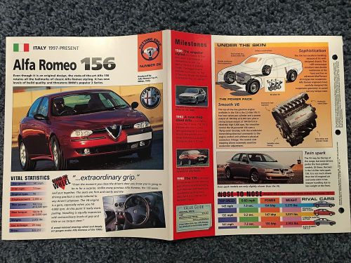 ★★ alfa romeo 156 2.5 v6 - collector brochure specs info 1997+ ★★