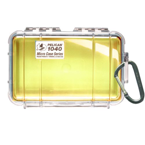 Pelican 1040 micro case w/clear lid - yellow