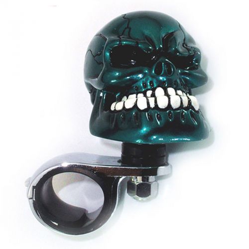 Skull car steering wheel spinner handle auto/truck 1 suicide knob &amp; resin+chrome