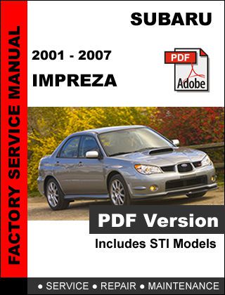 Subaru 2000 2001 2002 2003 2004 2005 2006 2007 impreza ultimate service manual