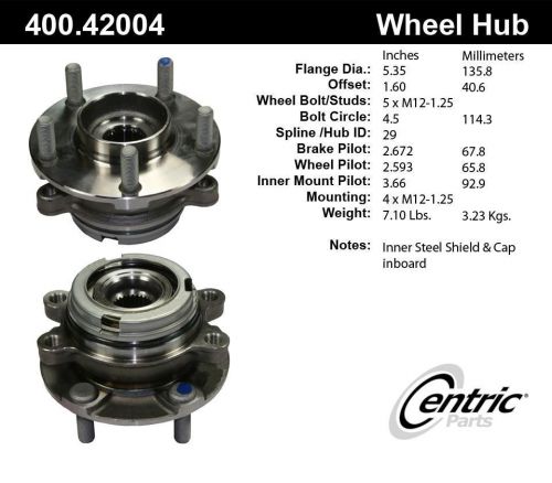 Centric 400.42004 premium axle bearing and hub assembly