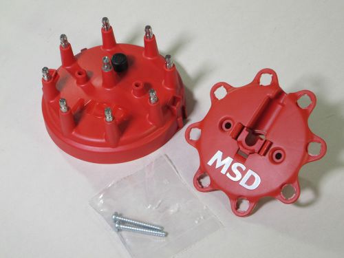 New msd 8408 distributor cap male hei - style red clamp down pro-billet