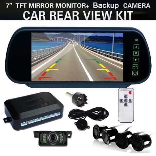 7 inch lcd 2-ch input car rearview monitor with camera and radar parking system