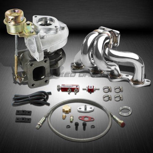 T25/t28 td04 .86ar 250hp+boost 4pc turbo charger+manifold kit for honda b16/b18