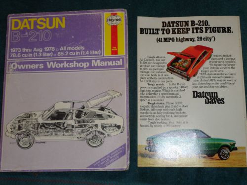 1973-1978 / datsun b210 series shop manual / hayne&#039;s repair book with bonus!