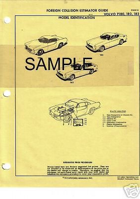 Thru 1974 volvo p120 130 220  body parts list crash sheets mf re