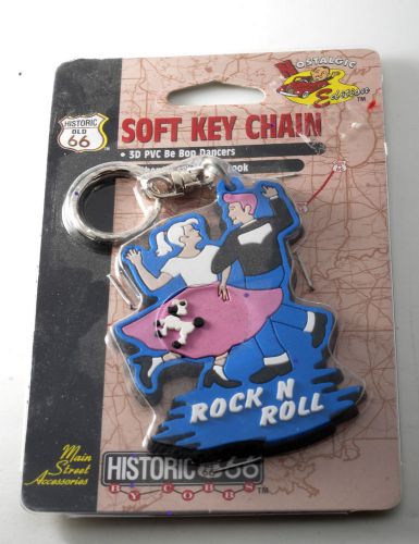 Cobbs route 66 50&#039;s retro look &#034;3d pvc be bop dancers&#034; soft key chain nip