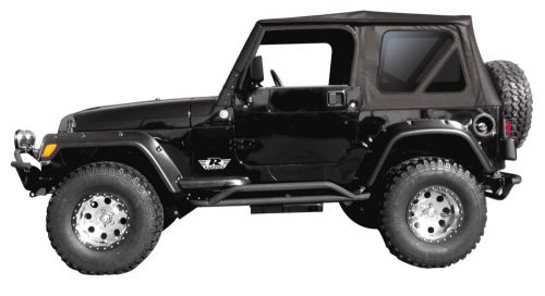 1997-2006 jeep wrangler tj soft top w/ hardware + frame black tint windows 68835