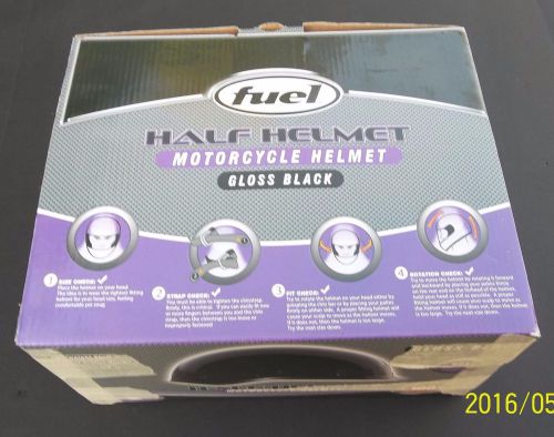 Fuel motorcycle half helmet black size small