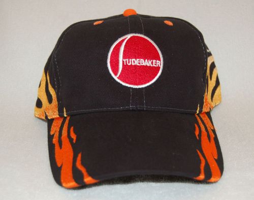 New!!!!  studebaker red ball hat (black &amp; multi color flames)