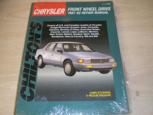 1981-1992 dodge aries daytona dynasty lancer monaco shadow stealth repair manual