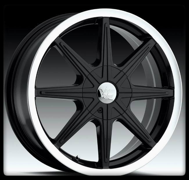 17" x 7" vision 378 kryptonite gloss black 4x100 cobalt integra aveo wheel rims