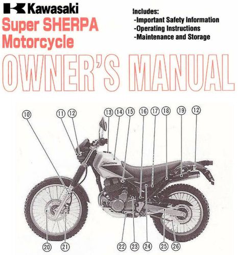 2003 kawasaki super sherpa kl250 motorcycle owners manual -kawasaki kl250g7