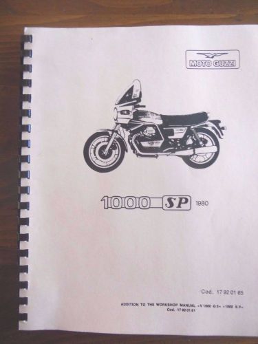 1980 moto guzzi 1000 sp workshop manual cod. 17 92 01 65