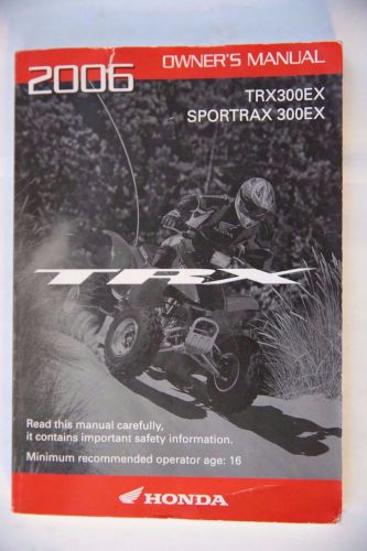 2006 honda trx300ex sportrax 300ex owners manual 31hm3730