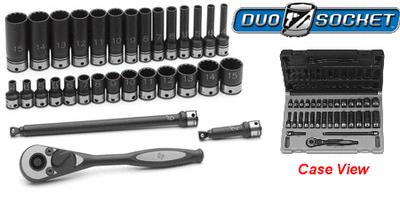 New grey 89231mrd 23 piece 1/4 drive standard and deep length metric sockets set