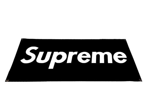 Supreme banner garage room decor vinyl crooks diamond black white skate sign ad