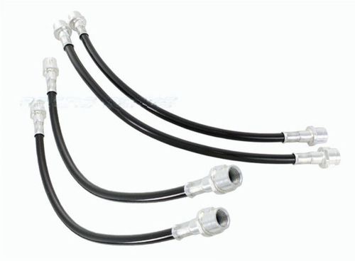 82-89 porsche 944 stainless steel hose brake line front+rear set (black)