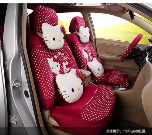 ** 20 piece rosy pink polka dot pretty hello kitty and bunny car seat covers **