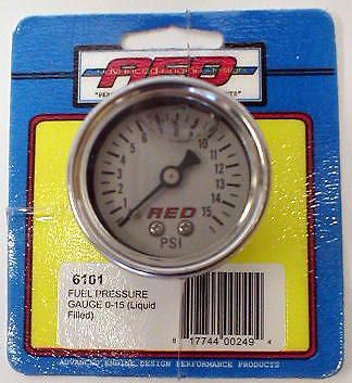 Aed fuel pressure gauge 0-15 psi (liquid filled) holley