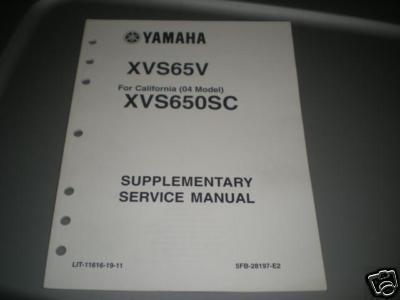 Yamaha service shop repair manual xvs650 v 2006 suplmnt