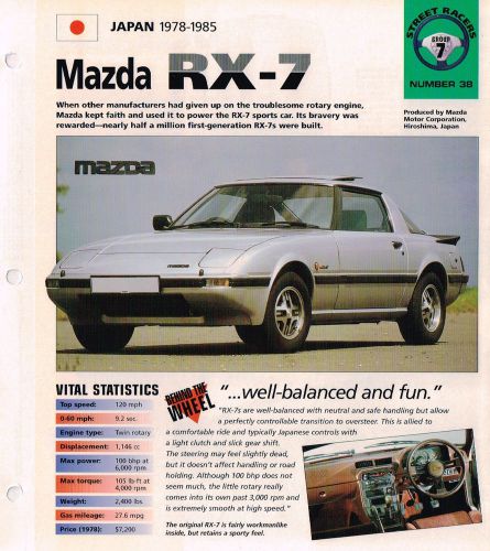 Mazda rx-7 / rx7 imp brochure: 1979,1980,1981,1982,......