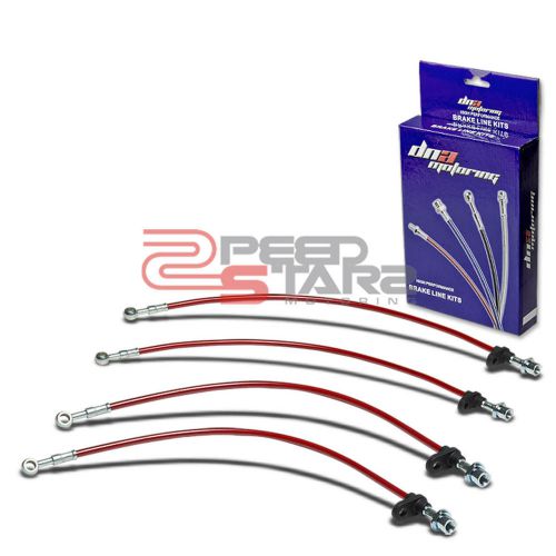 Celica gt st204  red pvc coat stainless hose brake lines/cable front+rear disc