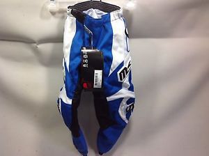 Msr 08  axxis youth motocross/atv pants size youth 18 nwt blue &amp; white